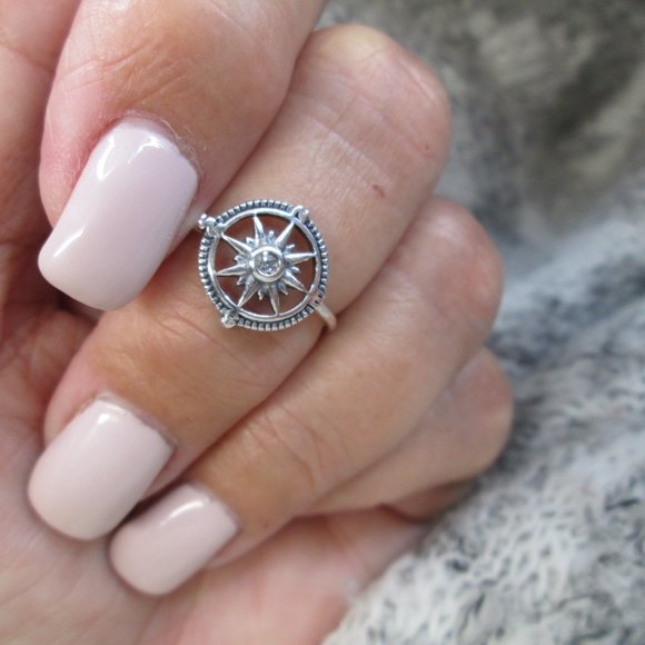 Nautical Compass Ring>925 Sterling Compass Ring,Nautical ring,Compass Ring, 925 - Picture 1 of 6